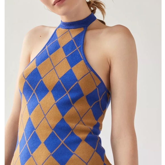 UO Knit Argyle Mini Dress - Picture 5 of 5